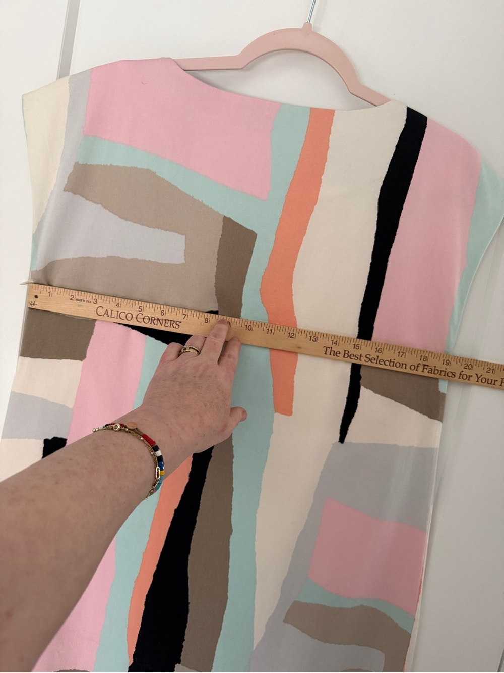 Marimekko Nippu 2014 Cotton Shift Dress Pastel Abstract Print Cap Sleeve Size 8 - Picture 11 of 11